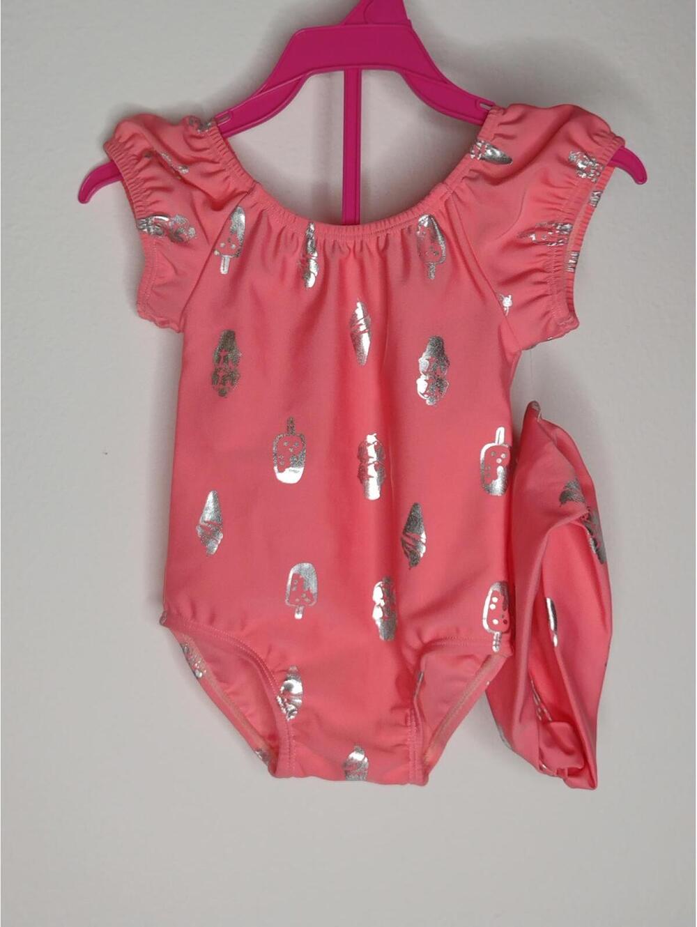 NWT First Impressions Baby Girl Pink One-Piece Swimsuit Size 3-6M